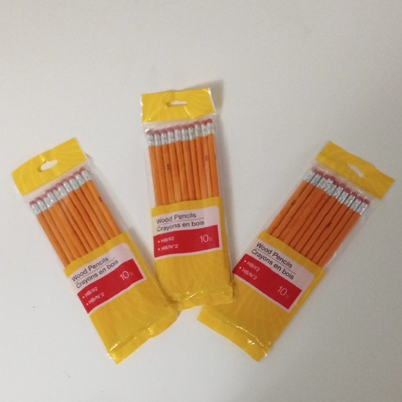 HB Other - HB #2 Vibrant Orange Wood Pencils With Eraser Top - Pack of 10 x 3 Bundle